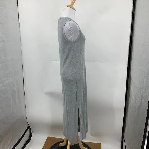 Paige Dress Womens XS Extra Small Gray Heather Sage Midi Tank Side Slits V Neck - Picture 4 of 15